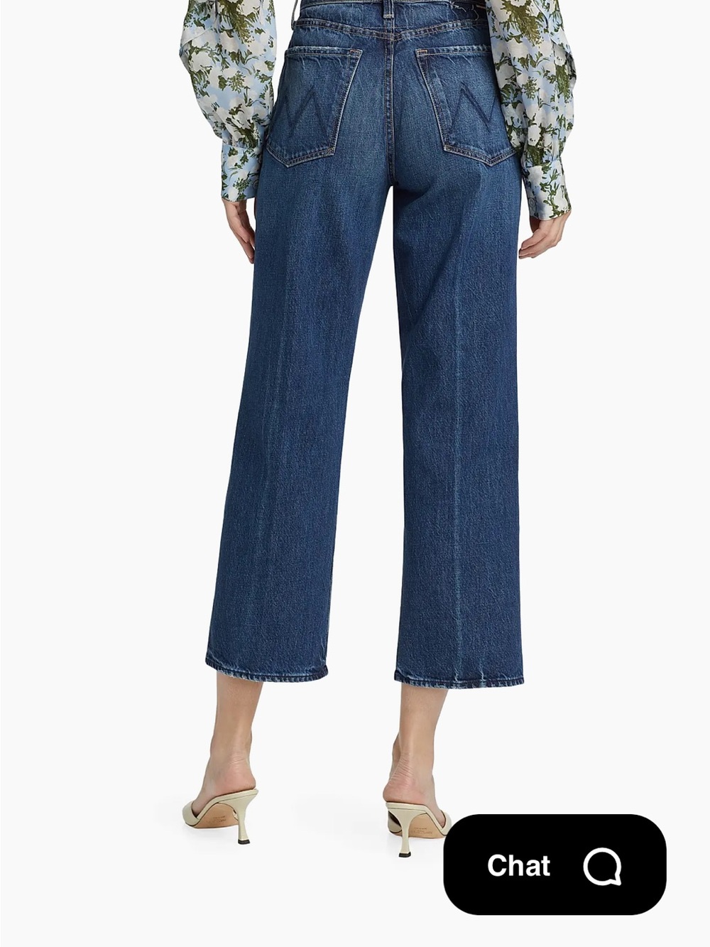 MOTHER Blue Wide-Leg Cropped Jeans - Picture 4 of 6